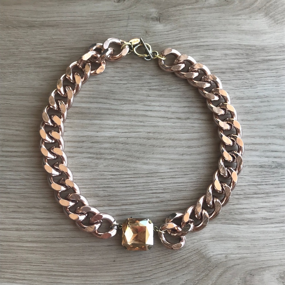 Rose Gold Chain Statement Necklace